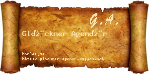 Glöckner Agenór névjegykártya